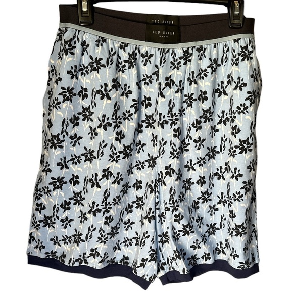 Ted baker shorts Ringer gripper jam blue floral lounge pajama bottoms medium NEW - Picture 1 of 6